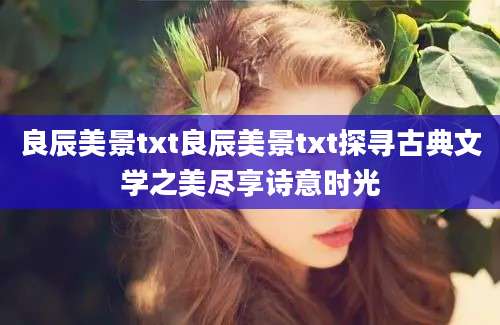 良辰美景txt良辰美景txt探寻古典文学之美尽享诗意时光