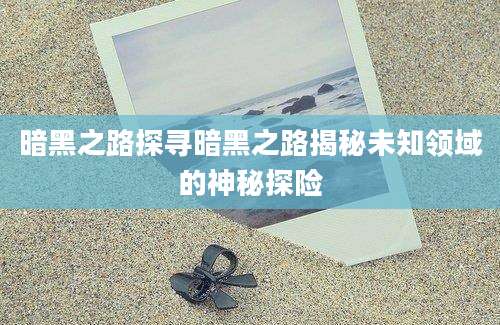 暗黑之路探寻暗黑之路揭秘未知领域的神秘探险