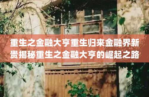 重生之金融大亨重生归来金融界新贵揭秘重生之金融大亨的崛起之路