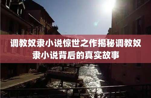 调教奴隶小说惊世之作揭秘调教奴隶小说背后的真实故事
