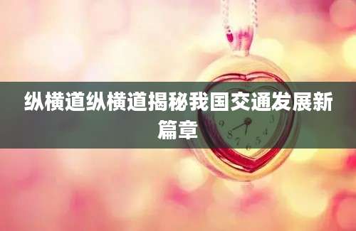 纵横道纵横道揭秘我国交通发展新篇章