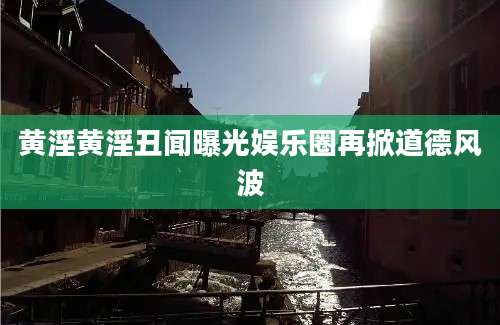 黄淫黄淫丑闻曝光娱乐圈再掀道德风波