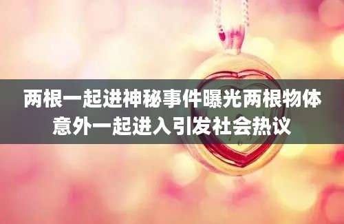 两根一起进神秘事件曝光两根物体意外一起进入引发社会热议