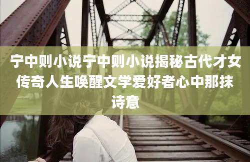 宁中则小说宁中则小说揭秘古代才女传奇人生唤醒文学爱好者心中那抹诗意