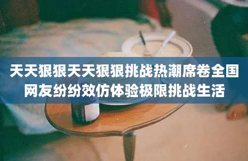 天天狠狠天天狠狠挑战热潮席卷全国网友纷纷效仿体验极限挑战生活