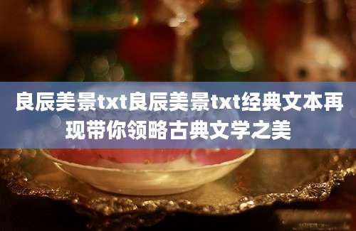 良辰美景txt良辰美景txt经典文本再现带你领略古典文学之美