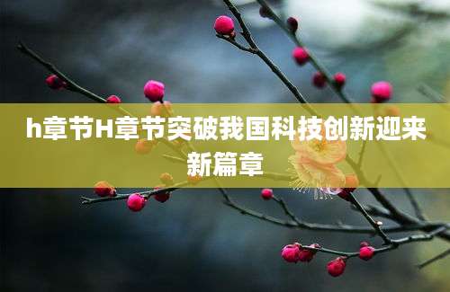 h章节H章节突破我国科技创新迎来新篇章