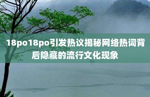 18po18po引发热议揭秘网络热词背后隐藏的流行文化现象
