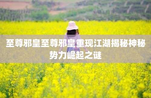 至尊邪皇至尊邪皇重现江湖揭秘神秘势力崛起之谜
