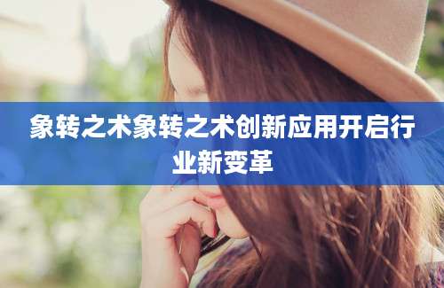象转之术象转之术创新应用开启行业新变革