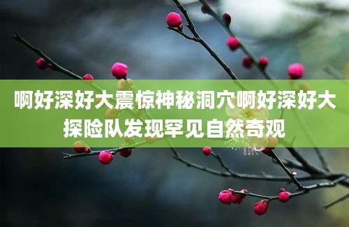 啊好深好大震惊神秘洞穴啊好深好大探险队发现罕见自然奇观