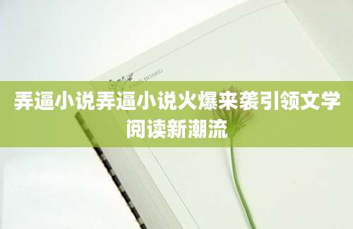 弄逼小说弄逼小说火爆来袭引领文学阅读新潮流