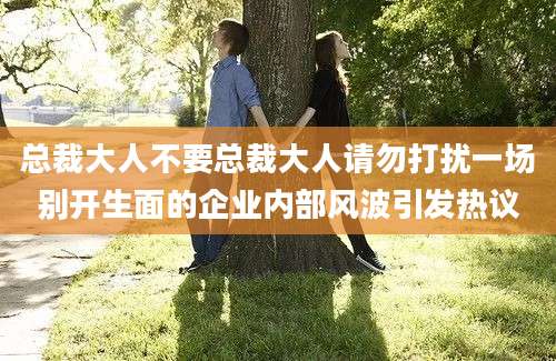 总裁大人不要总裁大人请勿打扰一场别开生面的企业内部风波引发热议