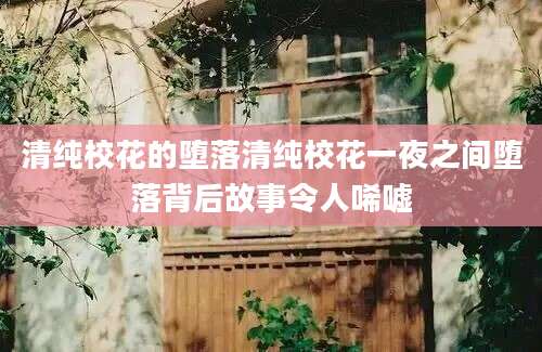 清纯校花的堕落清纯校花一夜之间堕落背后故事令人唏嘘