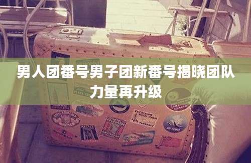 男人团番号男子团新番号揭晓团队力量再升级