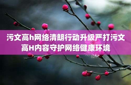 污文高h网络清朗行动升级严打污文高H内容守护网络健康环境