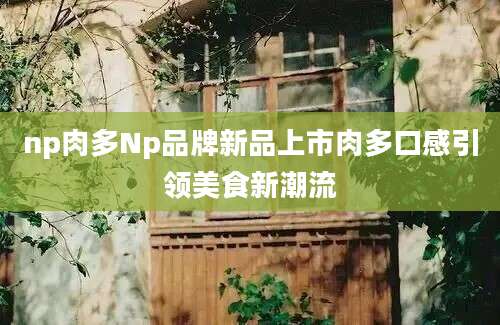 np肉多Np品牌新品上市肉多口感引领美食新潮流