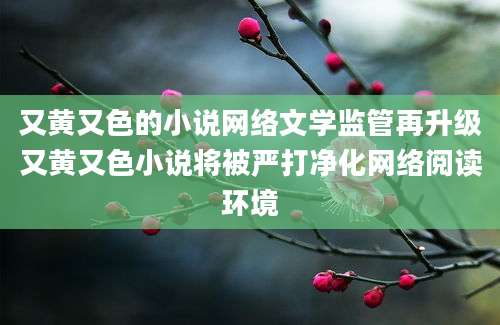 又黄又色的小说网络文学监管再升级又黄又色小说将被严打净化网络阅读环境