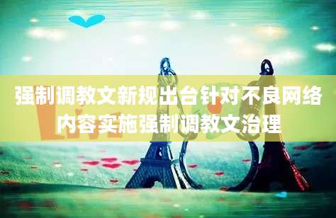 强制调教文新规出台针对不良网络内容实施强制调教文治理
