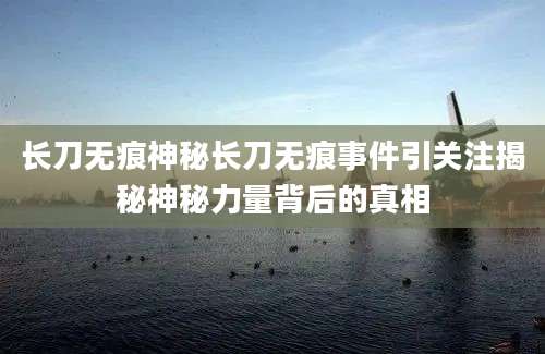 长刀无痕神秘长刀无痕事件引关注揭秘神秘力量背后的真相