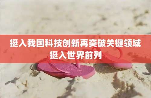 挺入我国科技创新再突破关键领域挺入世界前列