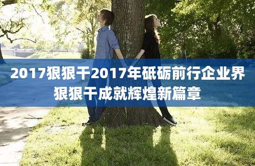 2017狠狠干2017年砥砺前行企业界狠狠干成就辉煌新篇章