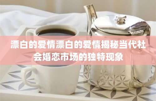 漂白的爱情漂白的爱情揭秘当代社会婚恋市场的独特现象