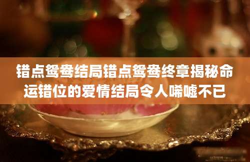 错点鸳鸯结局错点鸳鸯终章揭秘命运错位的爱情结局令人唏嘘不已