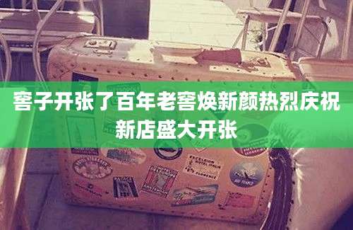 窖子开张了百年老窖焕新颜热烈庆祝新店盛大开张