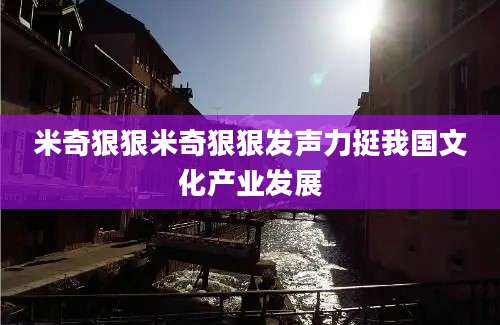 米奇狠狠米奇狠狠发声力挺我国文化产业发展