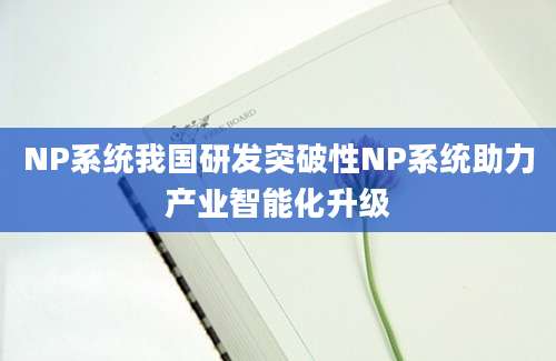 NP系统我国研发突破性NP系统助力产业智能化升级