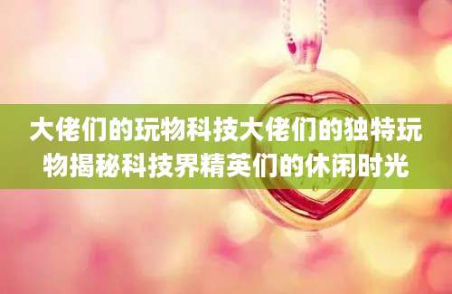 大佬们的玩物科技大佬们的独特玩物揭秘科技界精英们的休闲时光