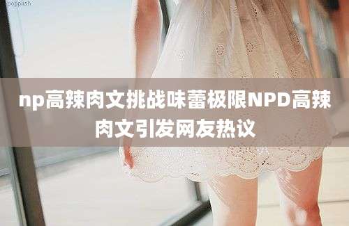 np高辣肉文挑战味蕾极限NPD高辣肉文引发网友热议