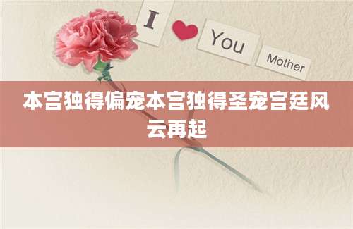 本宫独得偏宠本宫独得圣宠宫廷风云再起
