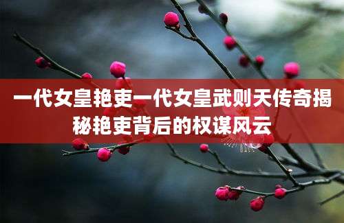 一代女皇艳吏一代女皇武则天传奇揭秘艳吏背后的权谋风云