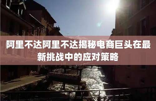 阿里不达阿里不达揭秘电商巨头在最新挑战中的应对策略