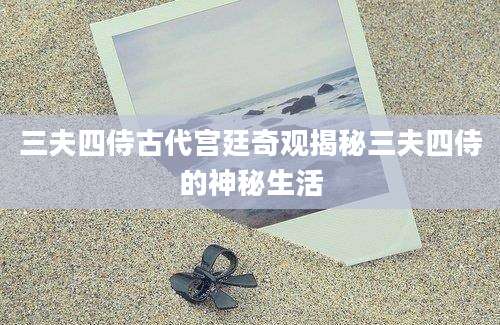 三夫四侍古代宫廷奇观揭秘三夫四侍的神秘生活