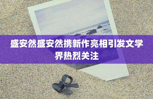 盛安然盛安然携新作亮相引发文学界热烈关注