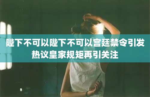 陛下不可以陛下不可以宫廷禁令引发热议皇家规矩再引关注