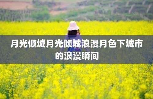 月光倾城月光倾城浪漫月色下城市的浪漫瞬间