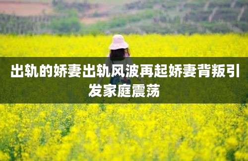出轨的娇妻出轨风波再起娇妻背叛引发家庭震荡