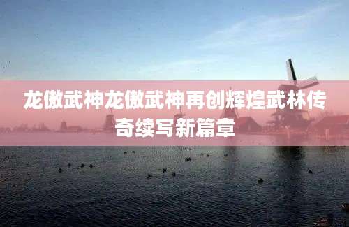 龙傲武神龙傲武神再创辉煌武林传奇续写新篇章