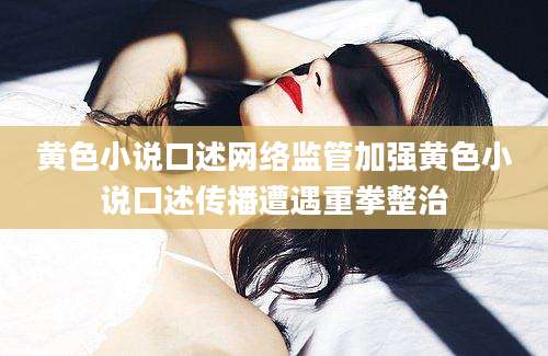 黄色小说口述网络监管加强黄色小说口述传播遭遇重拳整治