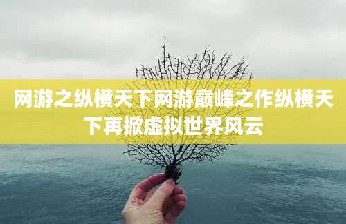 网游之纵横天下网游巅峰之作纵横天下再掀虚拟世界风云
