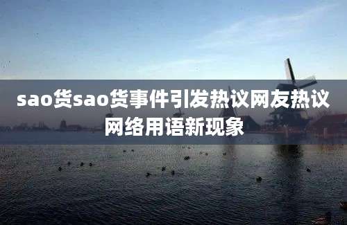sao货sao货事件引发热议网友热议网络用语新现象