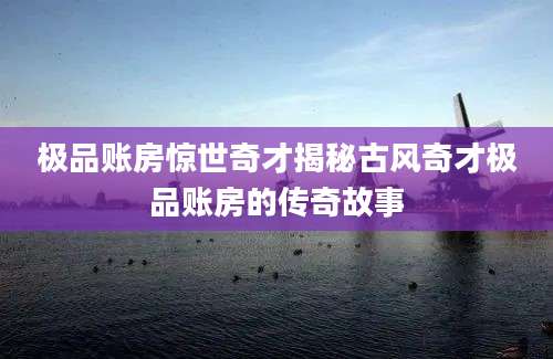 极品账房惊世奇才揭秘古风奇才极品账房的传奇故事