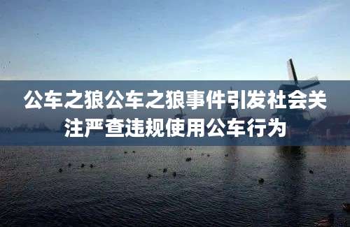 公车之狼公车之狼事件引发社会关注严查违规使用公车行为