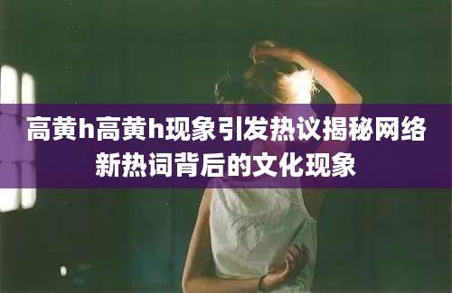 高黄h高黄h现象引发热议揭秘网络新热词背后的文化现象