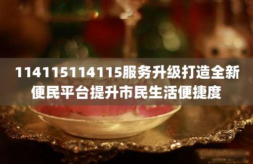 114115114115服务升级打造全新便民平台提升市民生活便捷度