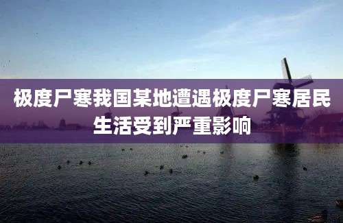极度尸寒我国某地遭遇极度尸寒居民生活受到严重影响